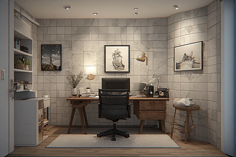 Workstation Nook Corner Decoration Ideas for Living Room