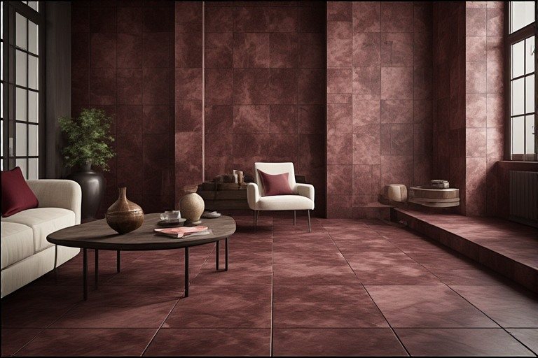 Deep burgundy and maroon tile colours for home luxury