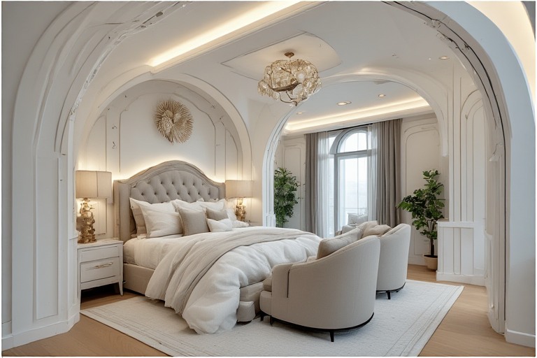 Vaulted Luxury Ceiling Deisgn For Bedroom