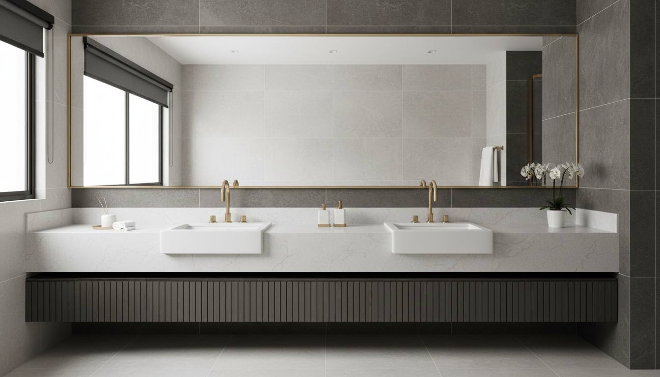 Double undermount wash basin setup for luxury master bathrooms