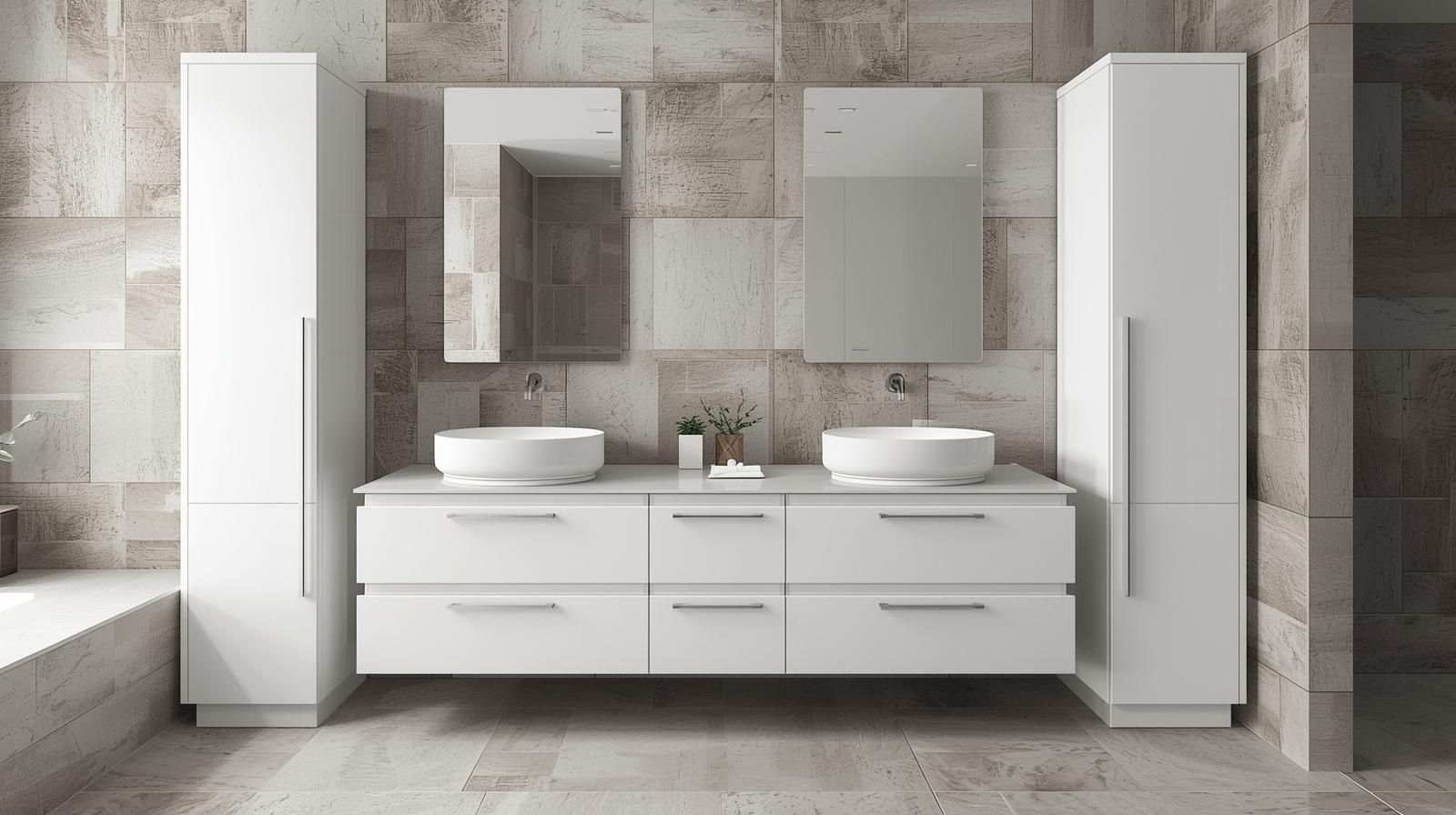 Dual Sink PVC Vanity Cabinets