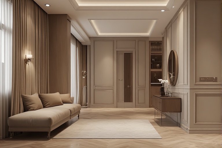 Earthy Brown and Pale Taupe Combinations Ideas for Hall Interior Walls for Warm and Natural Vibes