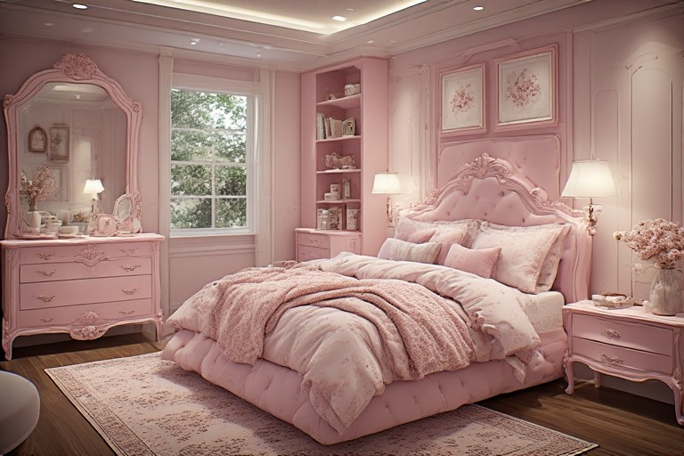 Easy to Maintain Pink Bedroom Design