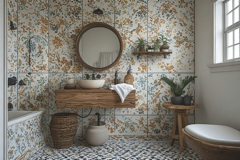 Eclectic Rustic Bathroom Design