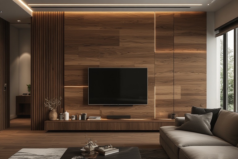 Elegant Wood Finish PVC Wall Panels for Warm and Natural Interior Décor