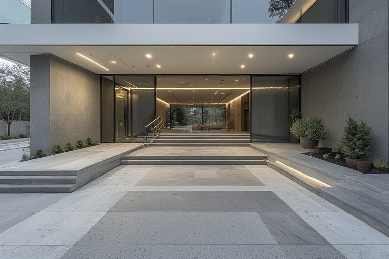 Elevated entrances with ramp-friendly design