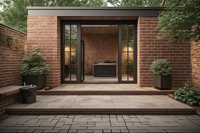 Exposed Brick Effect Outdoor Wall Design