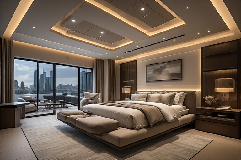 Floating Island Luxury Ceiling Design for Bedroom