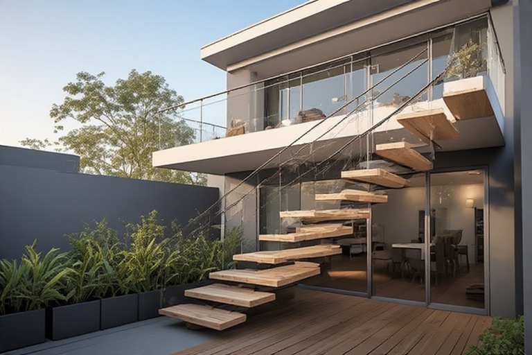 Floating Staircase Balcony Design