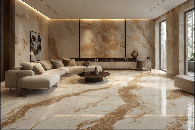 Floors as a Natural Canvas Living Room Tiles