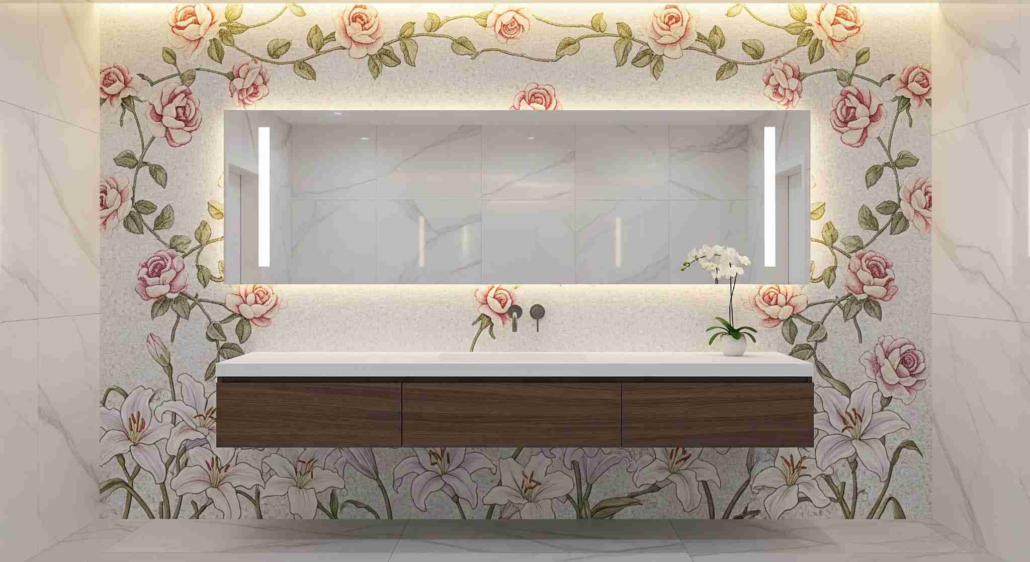 Floral Finesse Mosaic Tiles