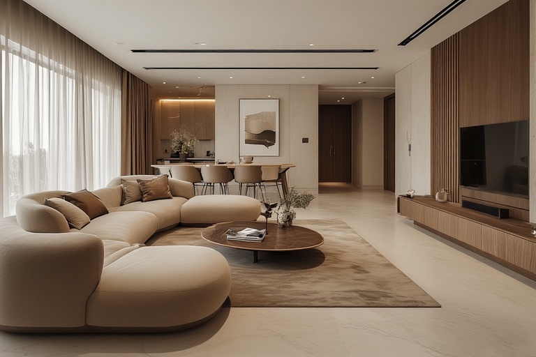 Fluid-Shaped Furniture for Smooth Flow and Contemporary Interior Design