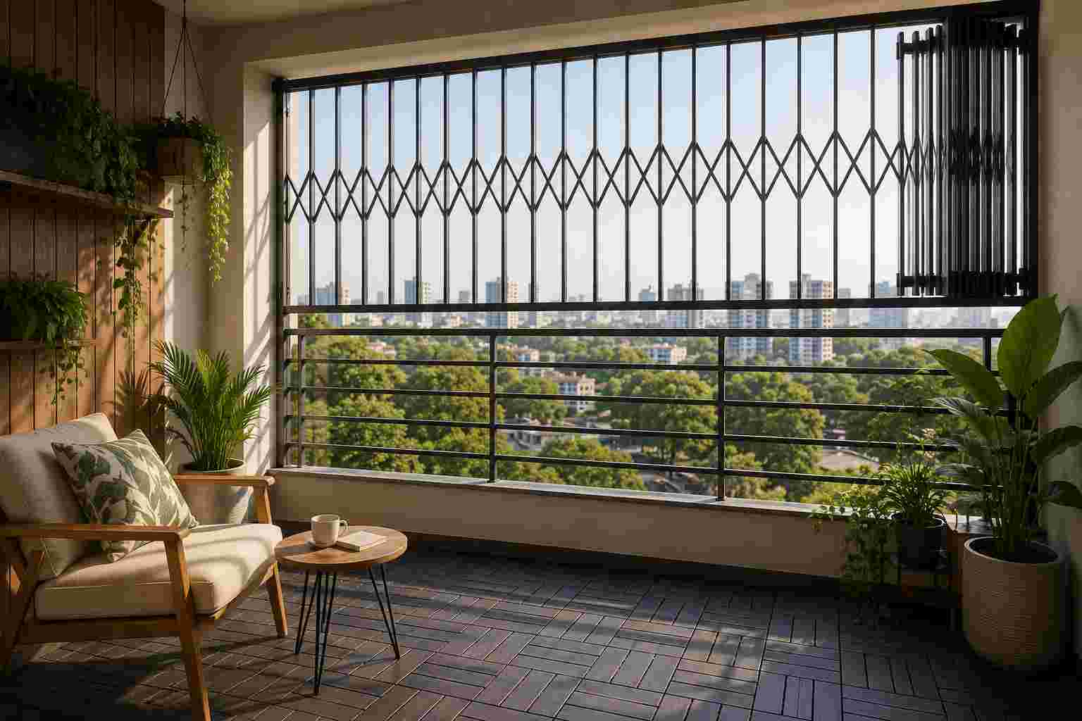 Foldable Grill Design for Balcony