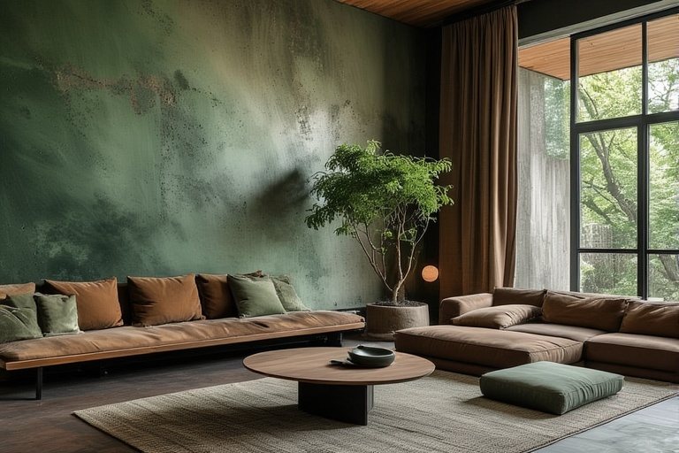 Forest Green and Brown - Hall Home Colour Combination