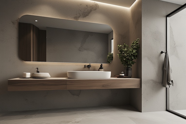 Frameless Wash Basin Mirror Design for Sleek and Modern Bathroom Aesthetics