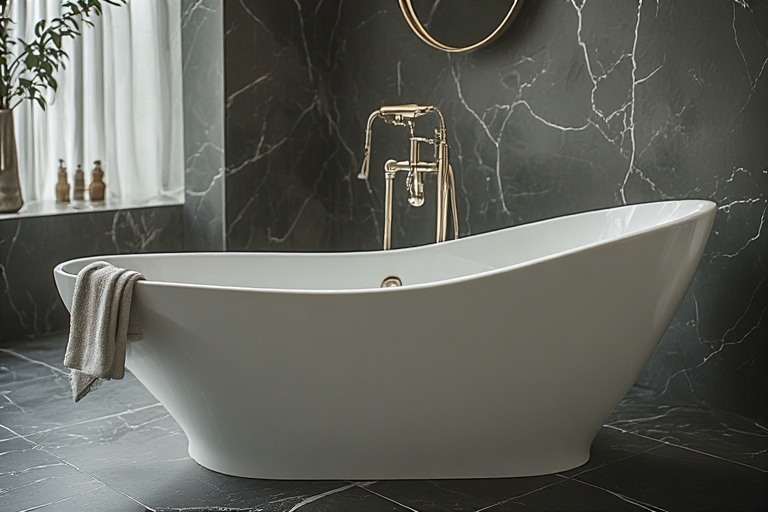 Bathroom Tiles Design with Freestanding Tub