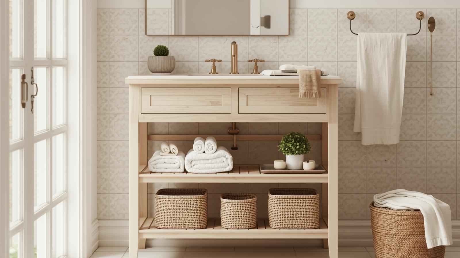 Freestanding bathroom vanity designs combine flexibility and style for a refined modern look.