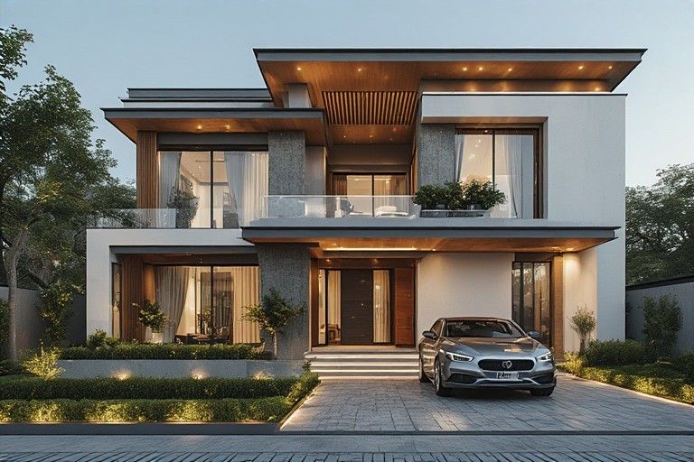 House Front Wall Design with Boundary Integration