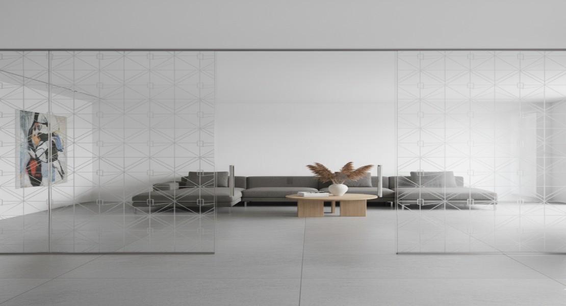 Frosted Glass with Geometric Patterns