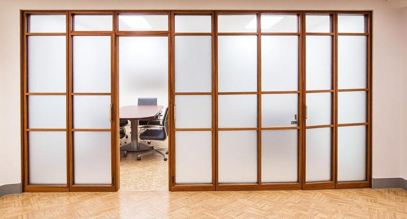 Frosted Glass with Wooden Frames