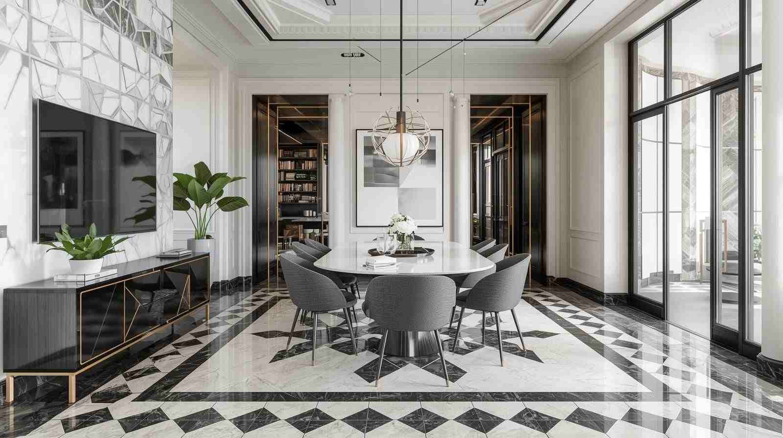 Geometric Marble Borders for Contemporary Look