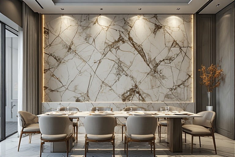 Geometric Panelling Marble Wall Designs