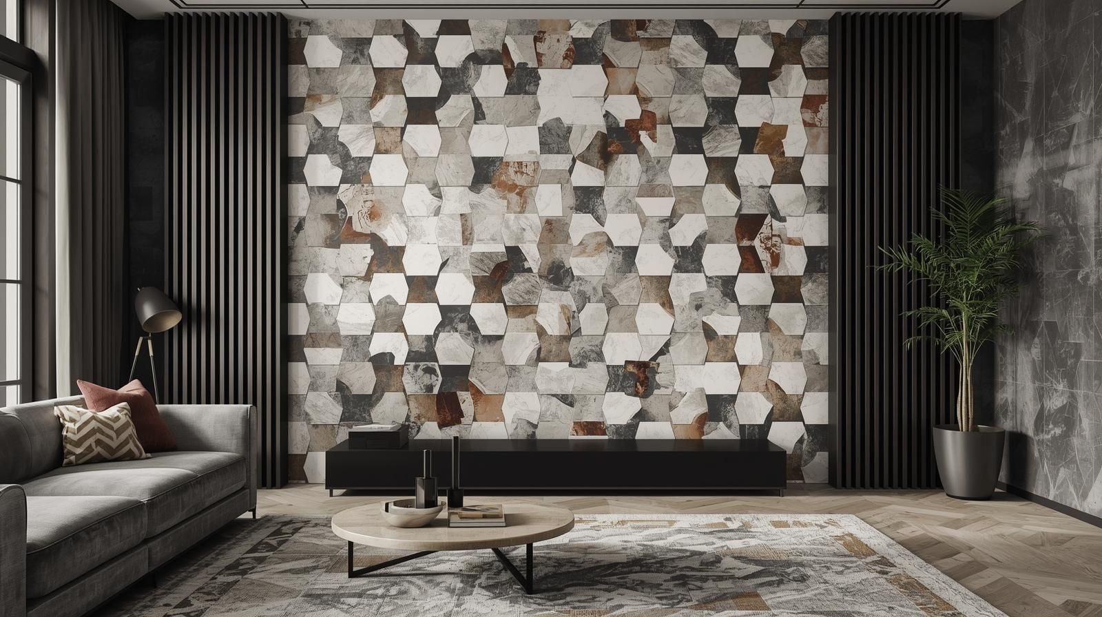 Geometric Wall Tiles for Futuristic Style