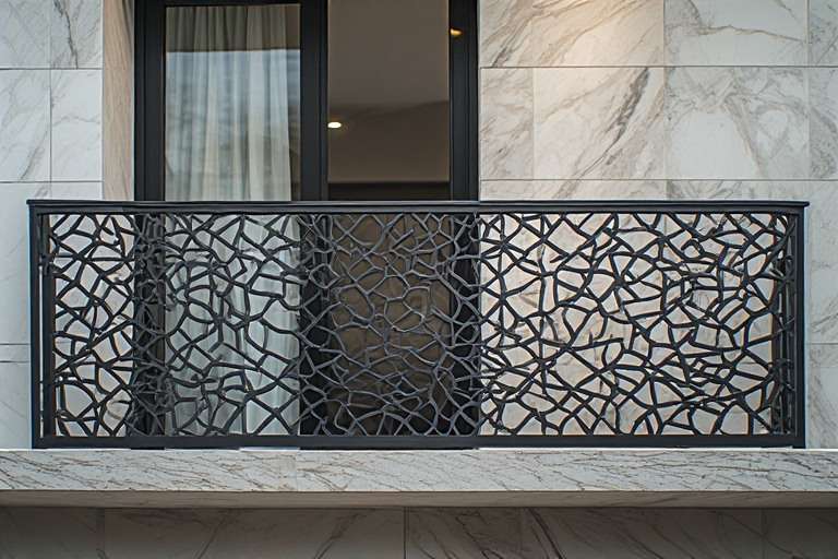 Modern Laser Cut Grill Design for Balcony