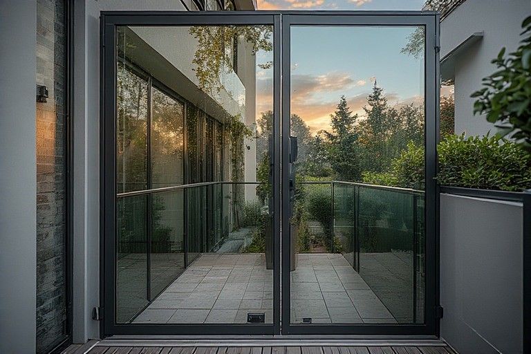 Glass Panel Balcony Gate Design