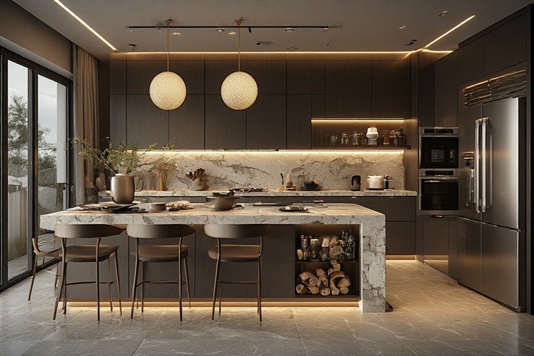 Luxury House Interior For Gourmet Kitchen