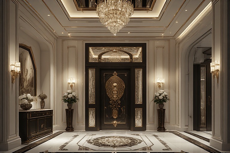 Luxury House Interior with Grand Entrance Foyer