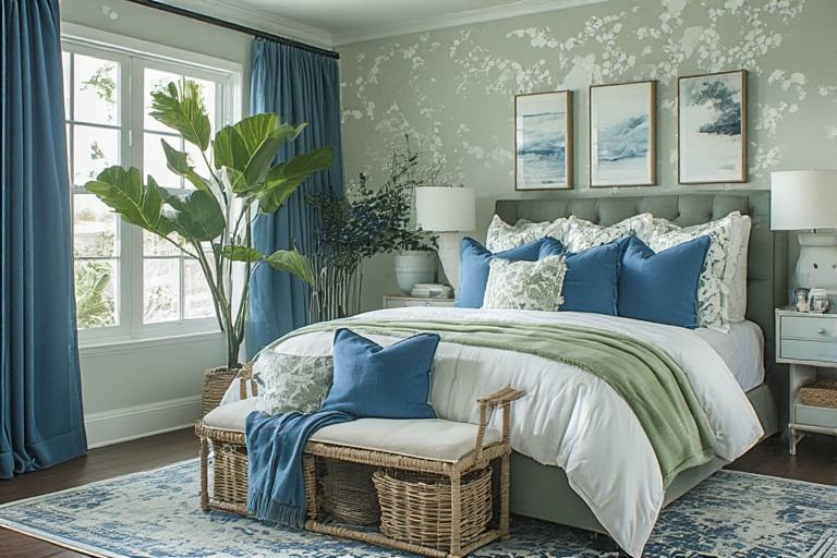Serene green and blue colour combination for coastal vibes