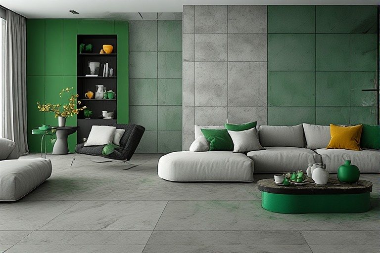 Modern green and grey colour combination for contemporary homes
