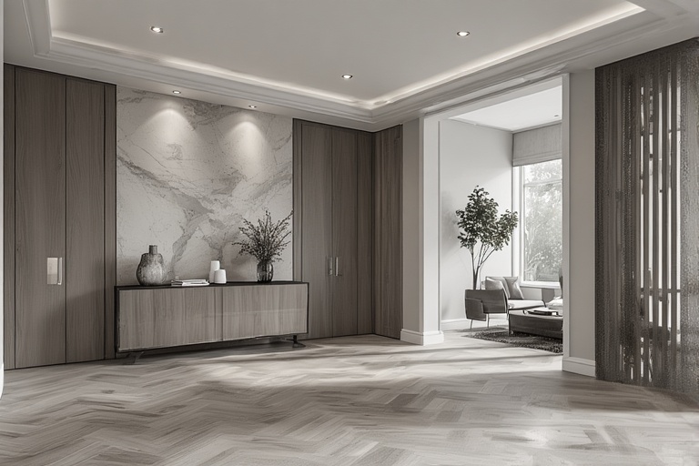 Grey and White Combinations Ideas for Hall Interior Walls for Clean and Sophisticated Interiors