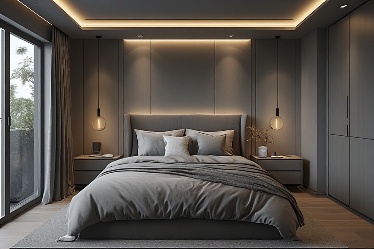 Scandinavian Grey Bedroom Design