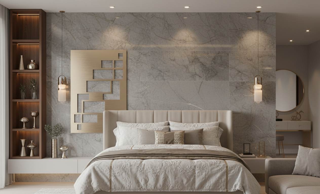 Grey Marble with Gold Veining for a Luxurious Touch