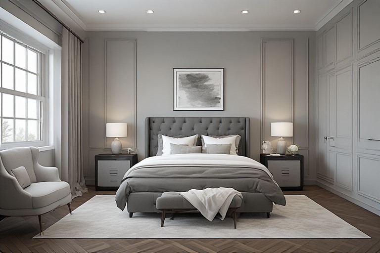 White and Grey Bedroom Design