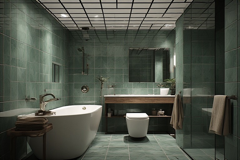 Grid Bathroom Ceiling Design