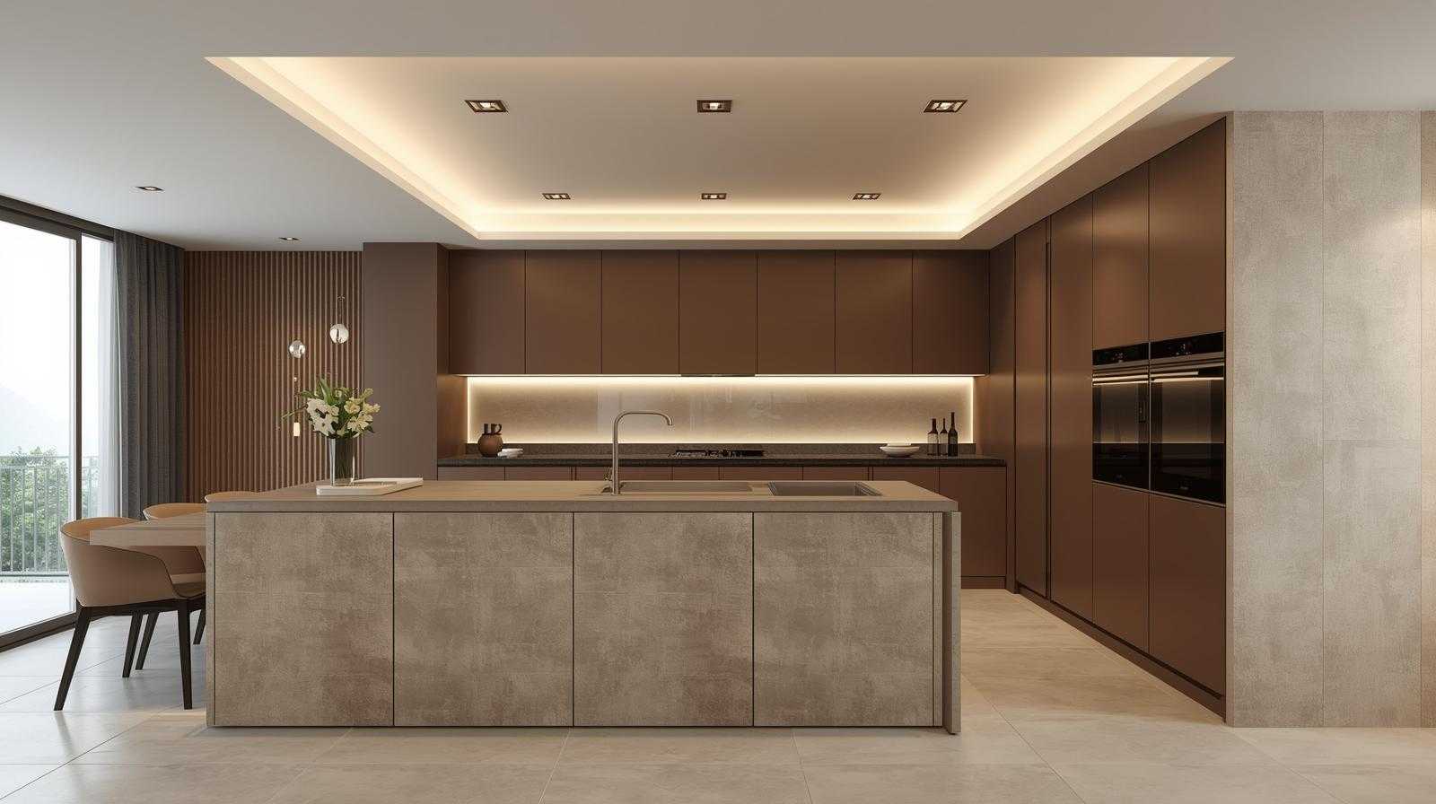 Gypsum false ceiling with recessed lighting adds a modern, clean, and elegant touch to contemporary interiors.