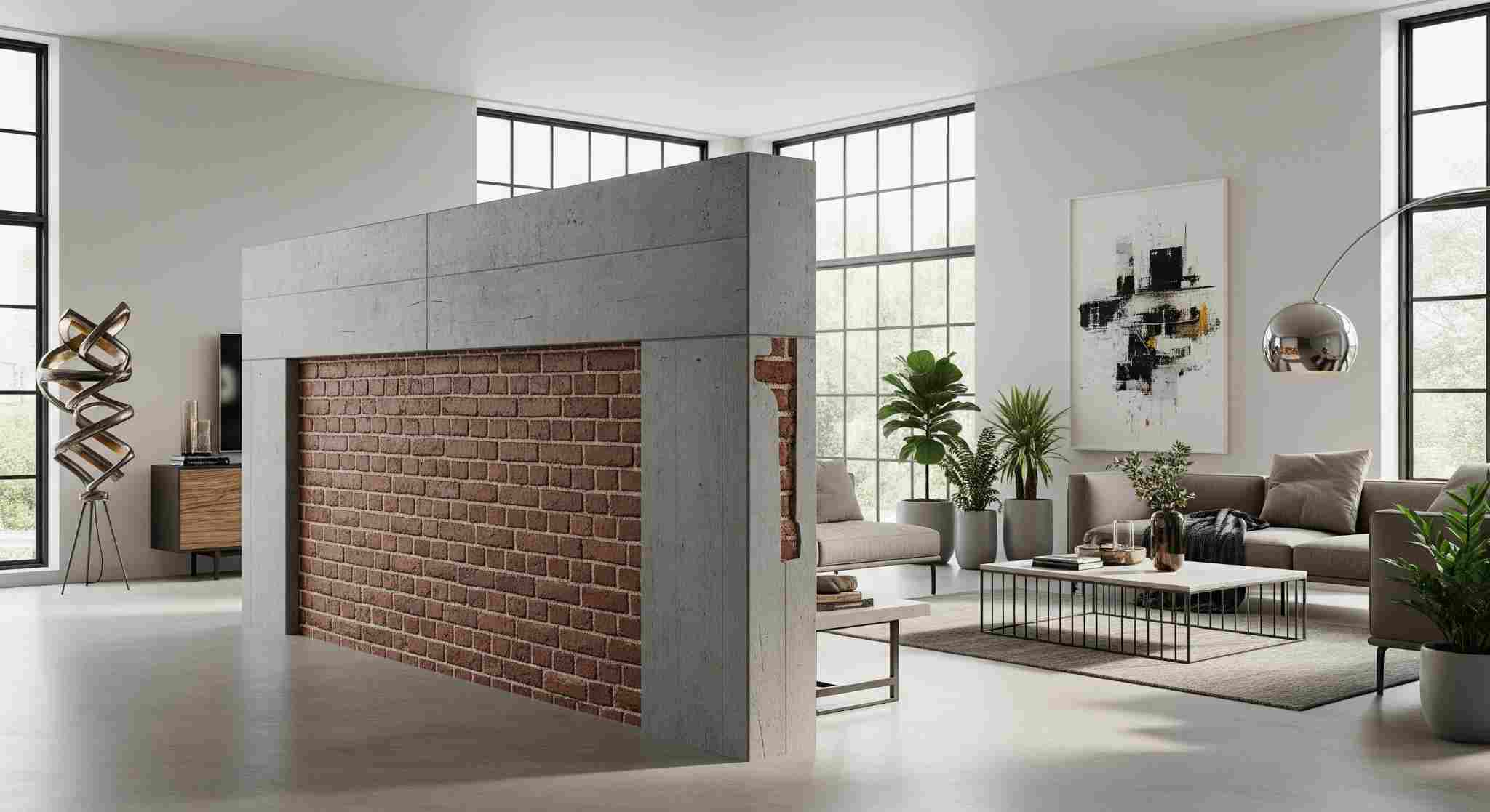 Half Wall Brick or Concrete Partitions