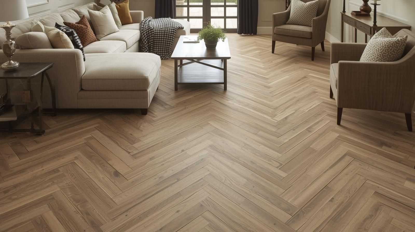 Herringbone Pattern Wood Texture Tiles