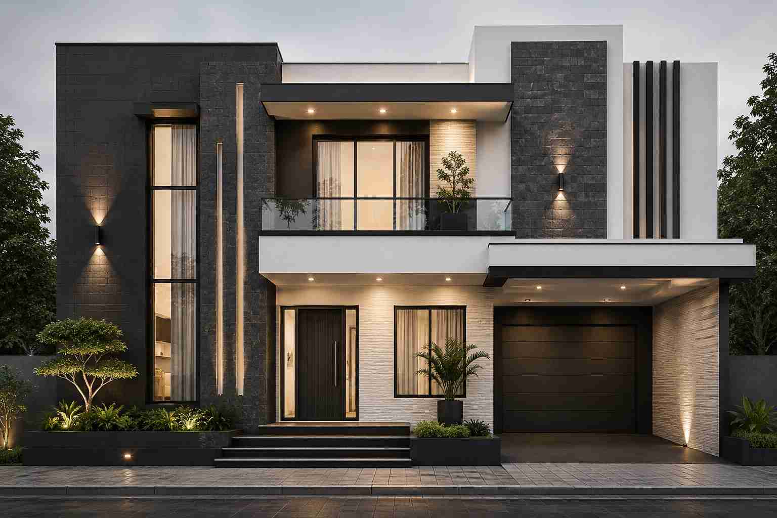 3d elevation design with high contrast