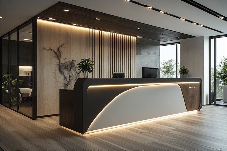 High-Counter Office Reception Design