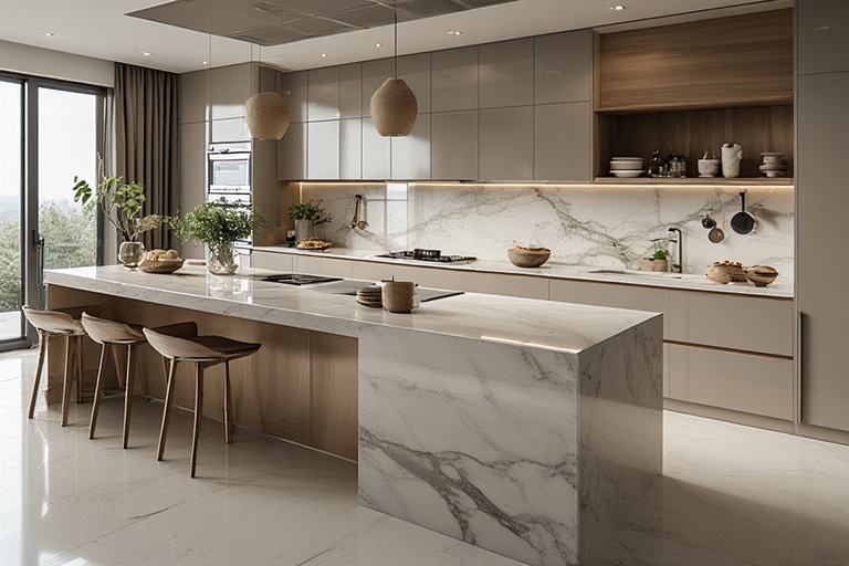 High-Gloss Vitrified Slab for Kitchens for a Sleek and Modern Kitchen Surface
