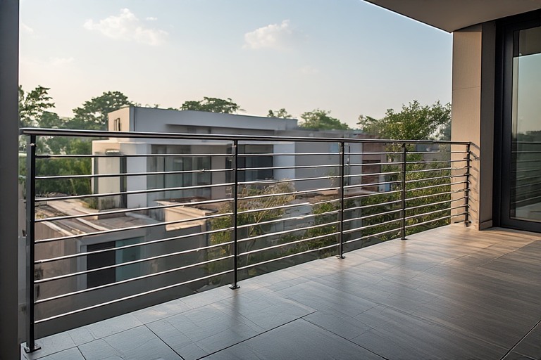 Horizontal Bar Railing Design for Roof
