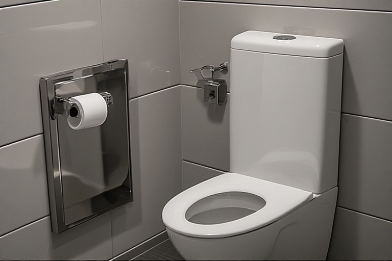 In-wall concealed slim flush tank.