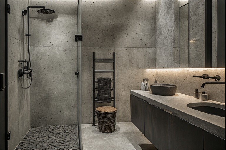 Industrial Edge Contemporary Bathroom Design