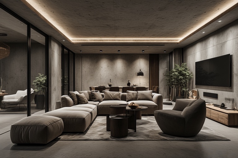 Industrial Exposed Concrete Ceiling for an Urban, Loft-Inspired Look