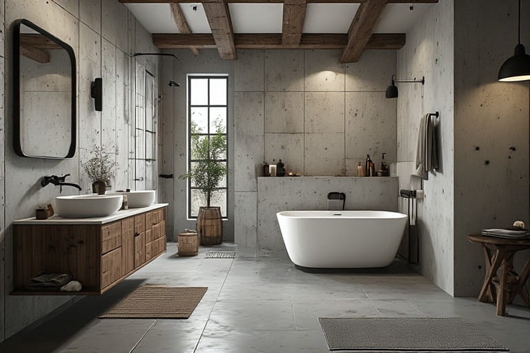 Industrial Rustic Bathroom Designs