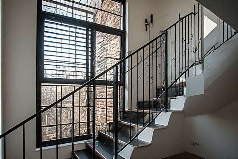 Industrial Style Staircase Window Grill Design